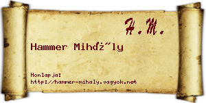 Hammer Mihály névjegykártya